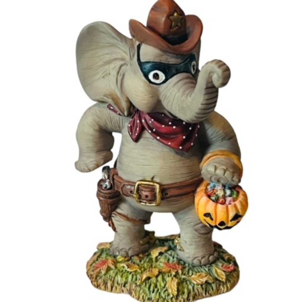 Elephant Figurine Hamilton Collection Pals Month Anthropomorphic Halloween Trick